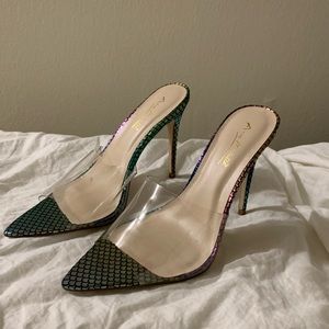 7.5 Anne Michelle Snake Skin Print Stiletto New